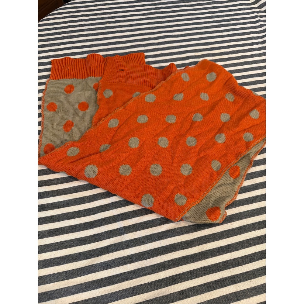 Lotta Stensson Orange Polka Dot Knit Button Cowl Infinity Scarf RN131993